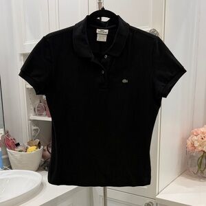 Lacoste Women's Black Short Sleeve Polo